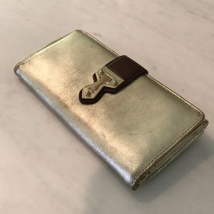 Michael Kors metallic gold leather wallet